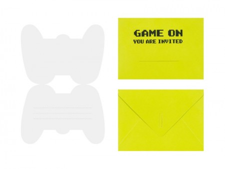 6 Invitations Manette de jeu
