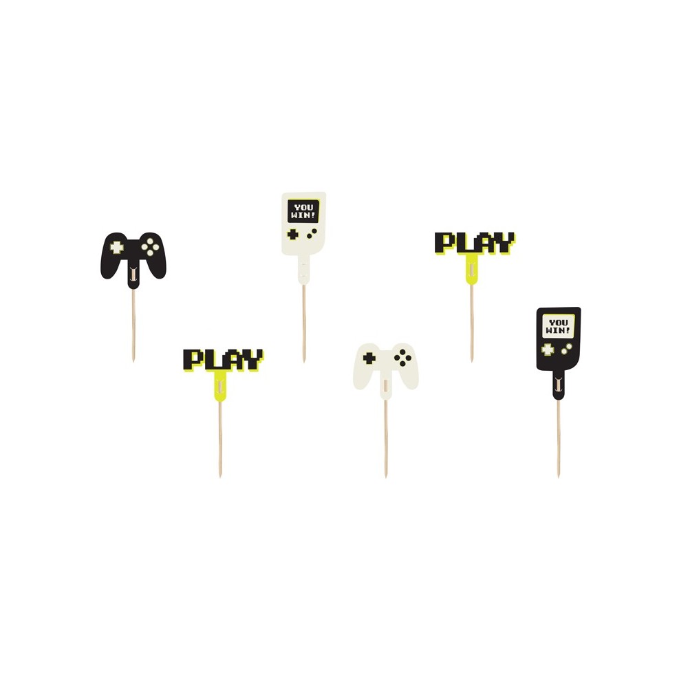 6 Décorations pour muffins - Joueur