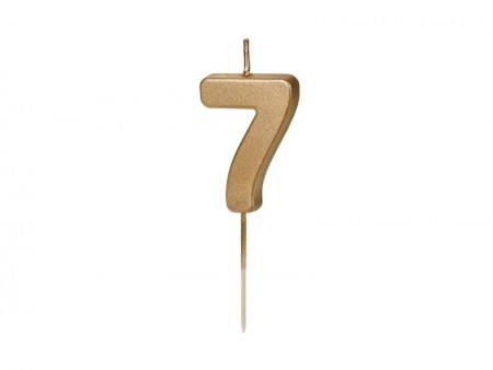 Bougie Chiffre 7 - or