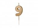 Bougie Chiffre 9 - or