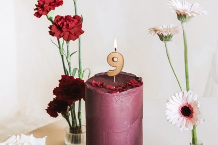 Bougie Chiffre 9 - or