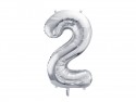 Ballon mylar Chiffre ''2'' - argent
