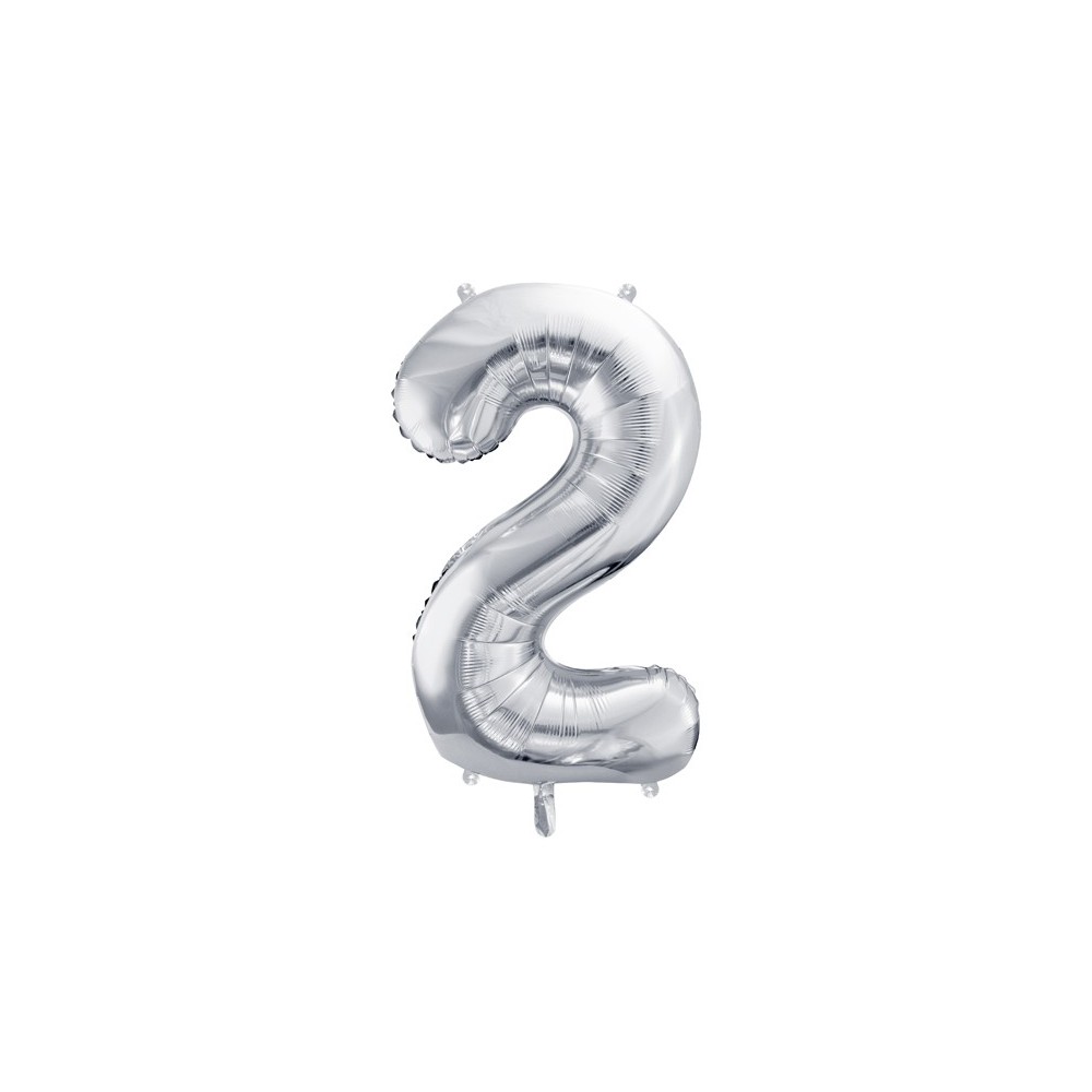 Ballon mylar Chiffre ''2'' - argent