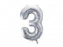 Ballon mylar Chiffre ''3'' - argent