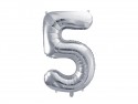 Ballon mylar Chiffre ''5'' - argent
