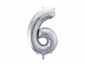 Ballon mylar Chiffre ''6'' - argent
