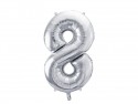 Ballon mylar Chiffre ''8'' - argent