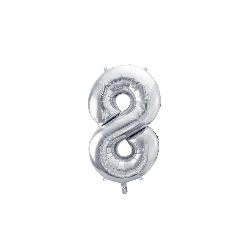 Ballon mylar Chiffre ''8'' - argent