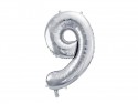 Ballon mylar Chiffre ''9'' - argent