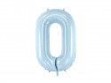 Ballon mylar Chiffre ''0'' - bleu clair