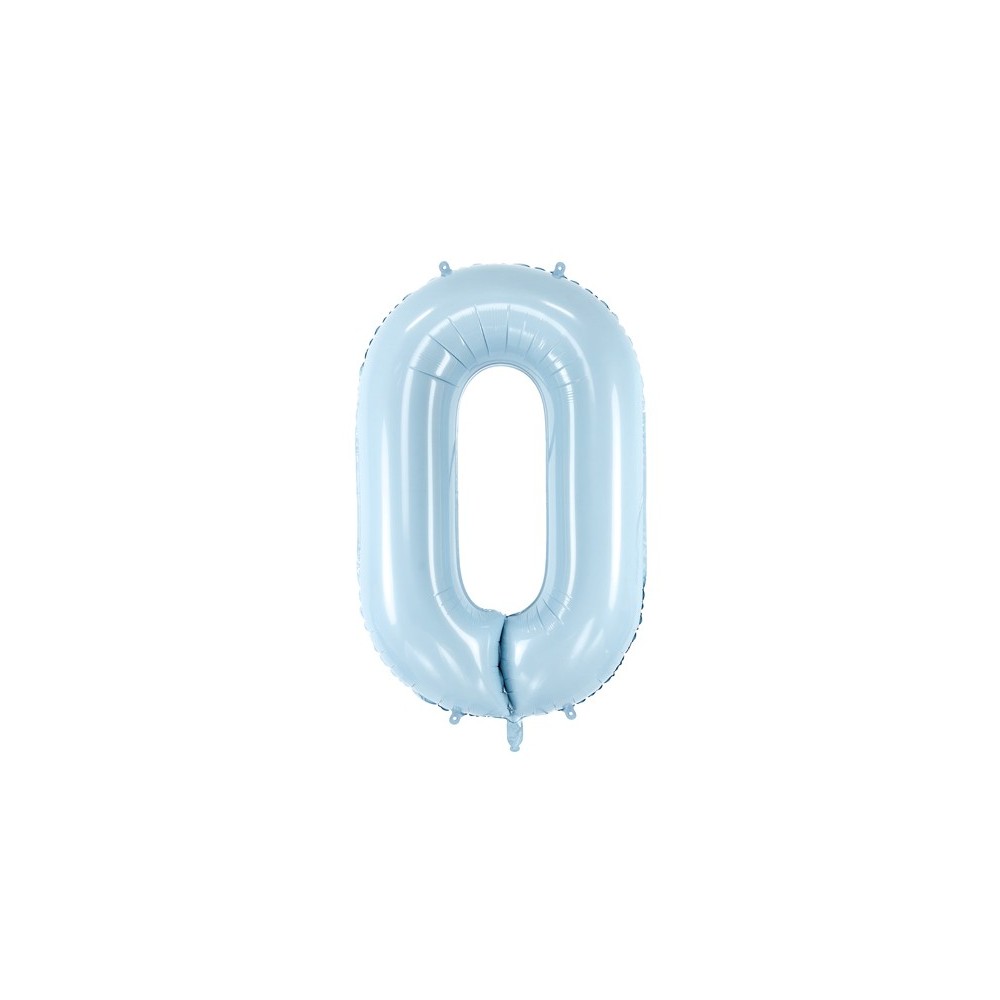 Ballon mylar Chiffre ''0'' - bleu clair