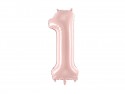 Ballon mylar Chiffre ''1'' - rose clair