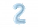 Ballon mylar Chiffre ''2'' - bleu clair