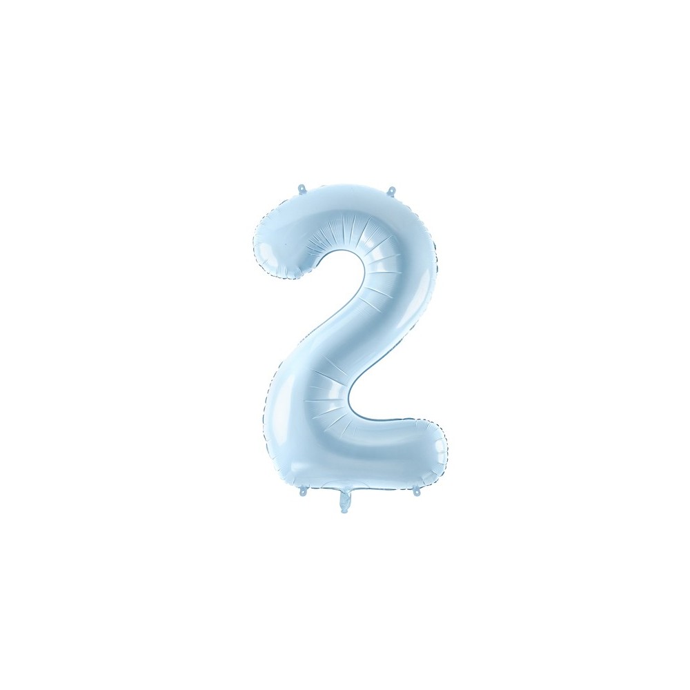 Ballon mylar Chiffre ''2'' - bleu clair