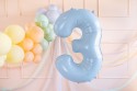 Ballon mylar Chiffre ''3'' - bleu clair