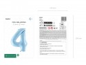 Ballon mylar Chiffre ''4'' - bleu clair