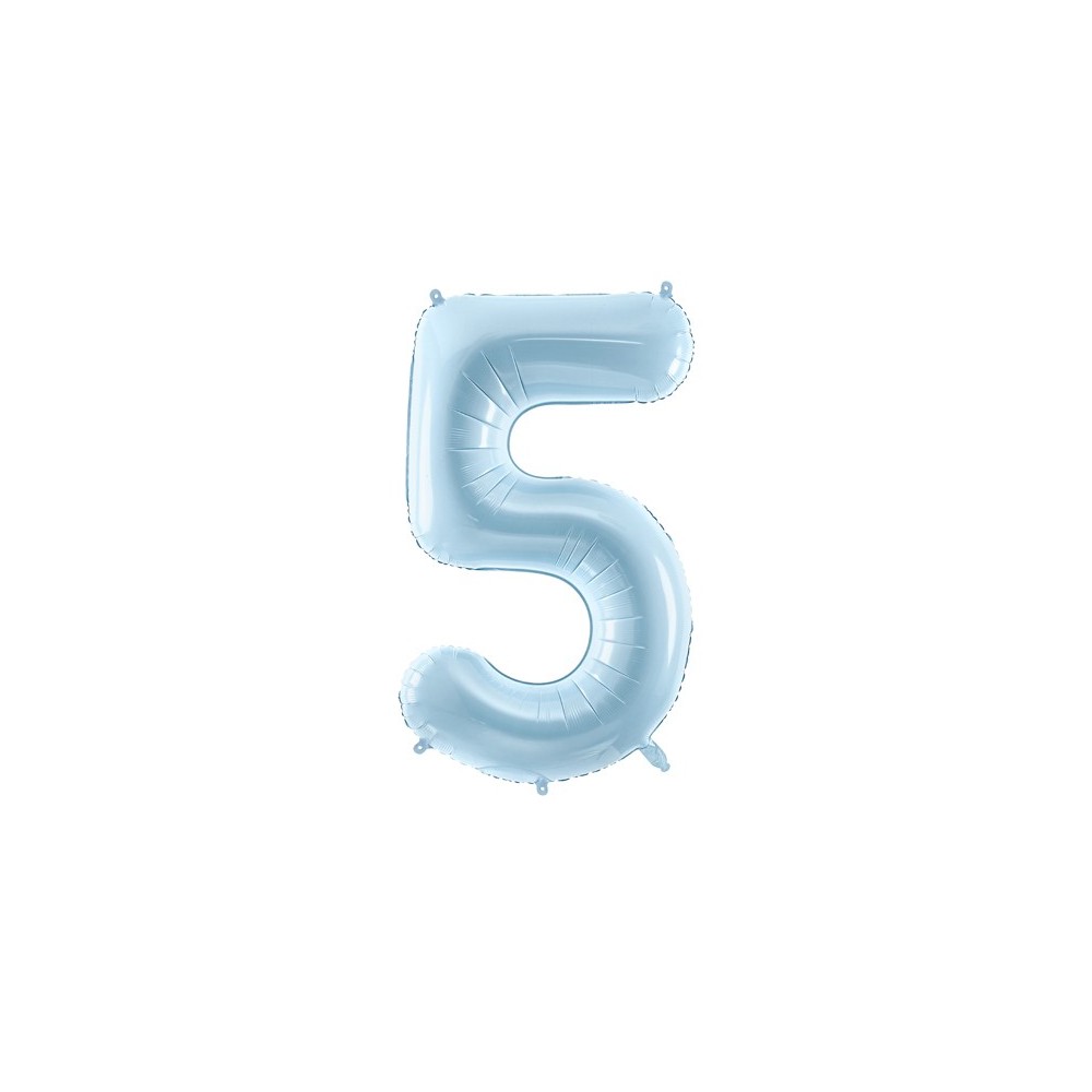 Ballon mylar Chiffre ''5'' - bleu clair