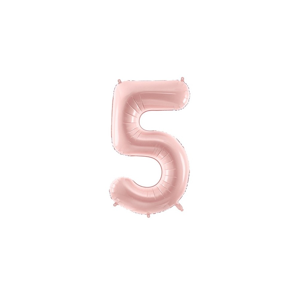 Ballon mylar Chiffre ''5'' - rose clair