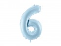 Ballon mylar Chiffre ''6'' - bleu clair