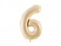 Ballon mylar Chiffre ''6'' - beige