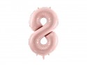 Ballon mylar Chiffre ''8'' - rose clair