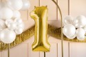 Ballon mylar Chiffre ''1'' - or clair