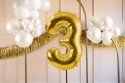 Ballon mylar Chiffre ''3'' - or clair