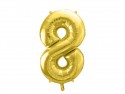 Ballon mylar Chiffre ''8'' - or clair