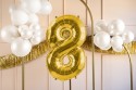 Ballon mylar Chiffre ''8'' - or clair