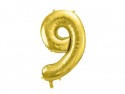 Ballon mylar Chiffre ''9'' - or clair