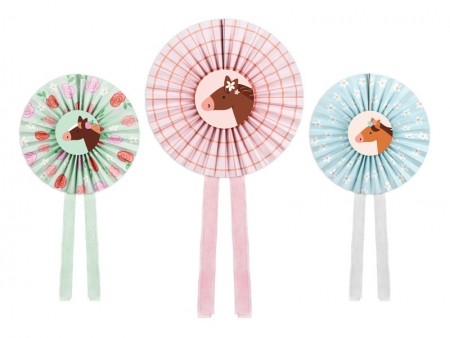 3 Rosettes décoratives - -...