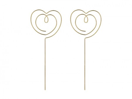 2 Cake toppers - coeur - or