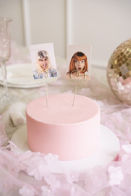 2 Cake toppers - coeur - or