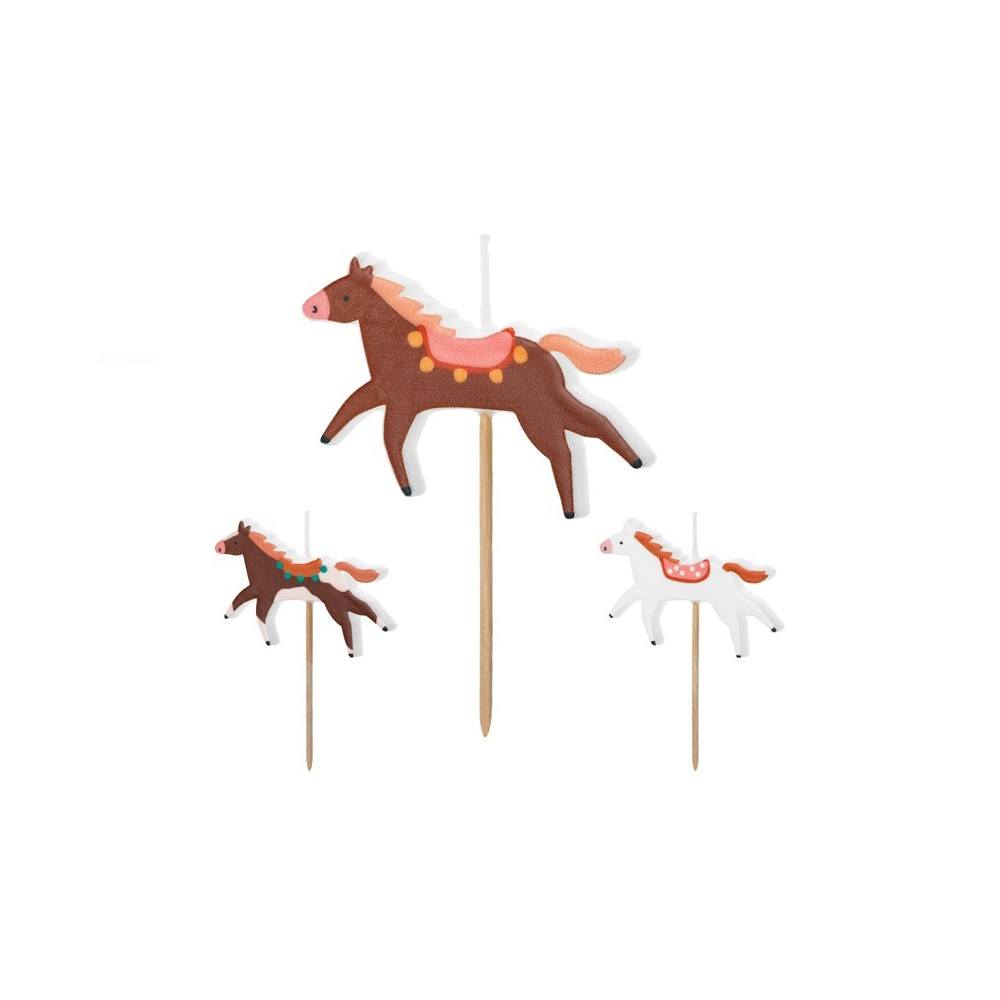 3 Bougies - cheval - Assorties