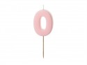 Bougie Chiffre 0- rose clair