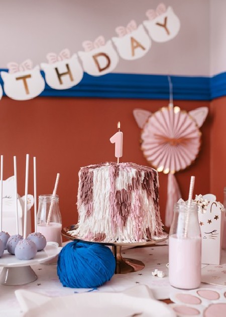 Bougie Chiffre 1- rose clair