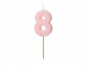 Bougie Chiffre 8- rose clair