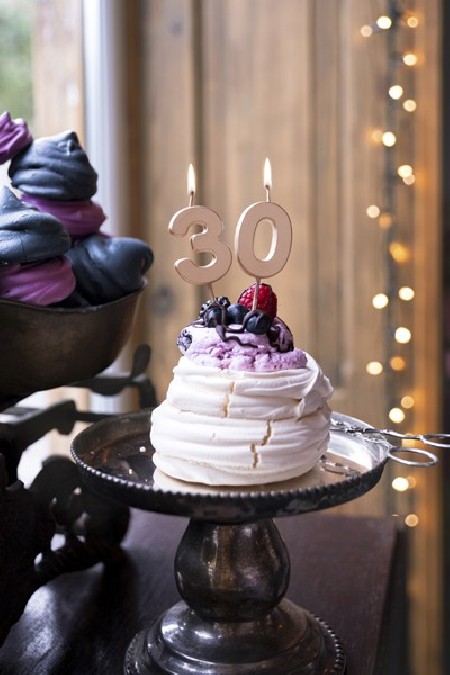 Bougie Chiffre 0- or rose -