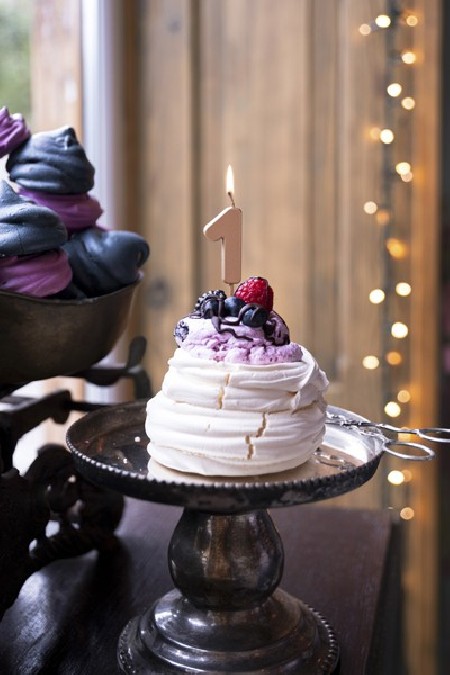 Bougie Chiffre 1- or rose