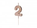 Bougie Chiffre 2- or rose