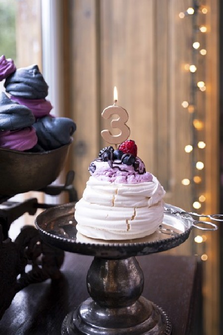 Bougie Chiffre 3- or rose