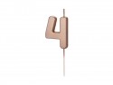 Bougie Chiffre 4- or rose