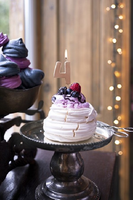 Bougie Chiffre 4- or rose