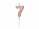 Bougie Chiffre 7- or rose