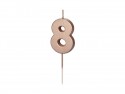 Bougie Chiffre 8- or rose