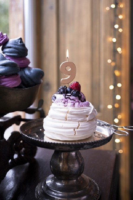 Bougie Chiffre 9- or rose