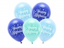 5 Ballons Eco 26 cm - Happy Birthday - bleu
