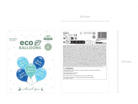 5 Ballons Eco 26 cm - Happy...