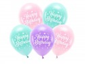 5 Ballons Eco 26 cm - Happy Birthday - Rose