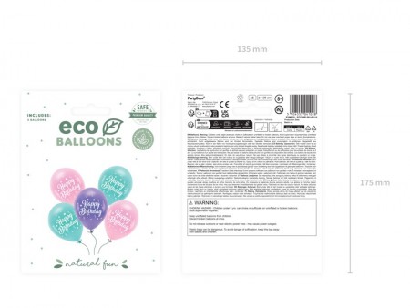 5 Ballons Eco 26 cm - Happy...